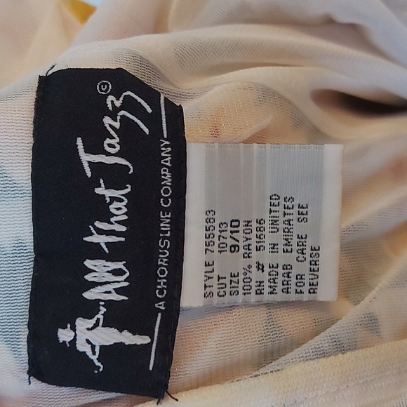 Vintage All That Jazz A Line Dress Sunflower Print Criss Cross Back Size 9-10 - Picture 7 of 7